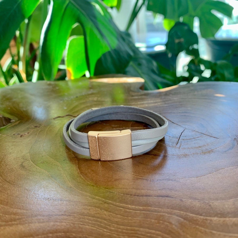 Rose gold and grey bracelet